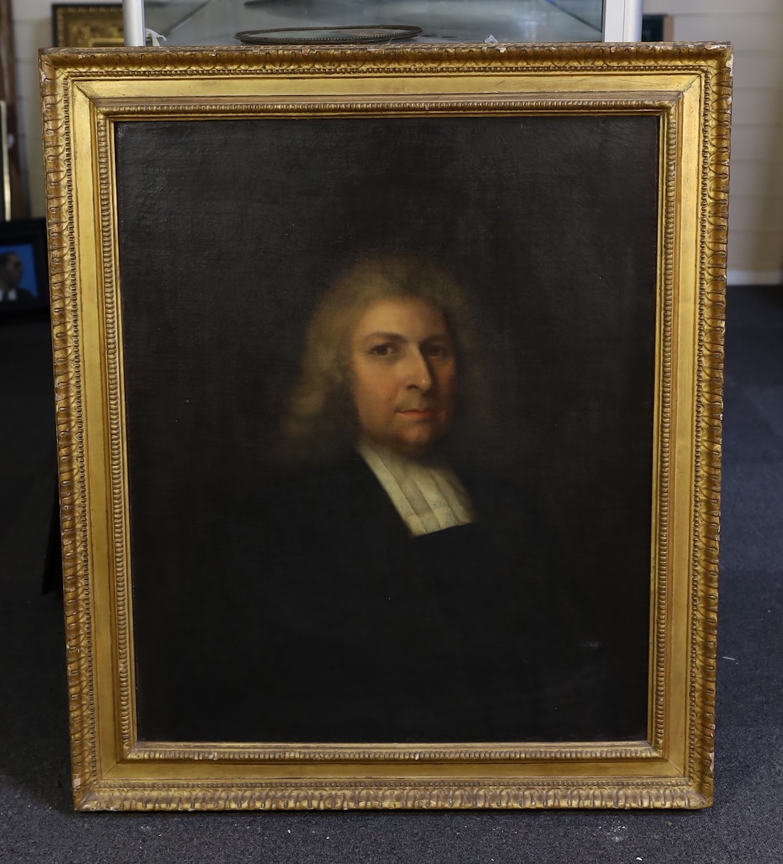 17th century English School, oil on canvas, Portrait of a Puritan gentleman, 76 x 62cm
